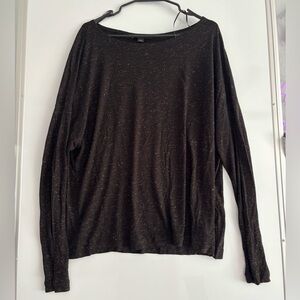 All Saints Black Speckled Long Sleeve Top